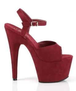Pleaser Direct Adore 709FS Burgundy Faux Suede Vegan Platforms Platform Shoes