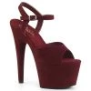 Pleaser Direct Adore 709FS Burgundy Faux Suede Vegan Platform Heels Platform Shoes