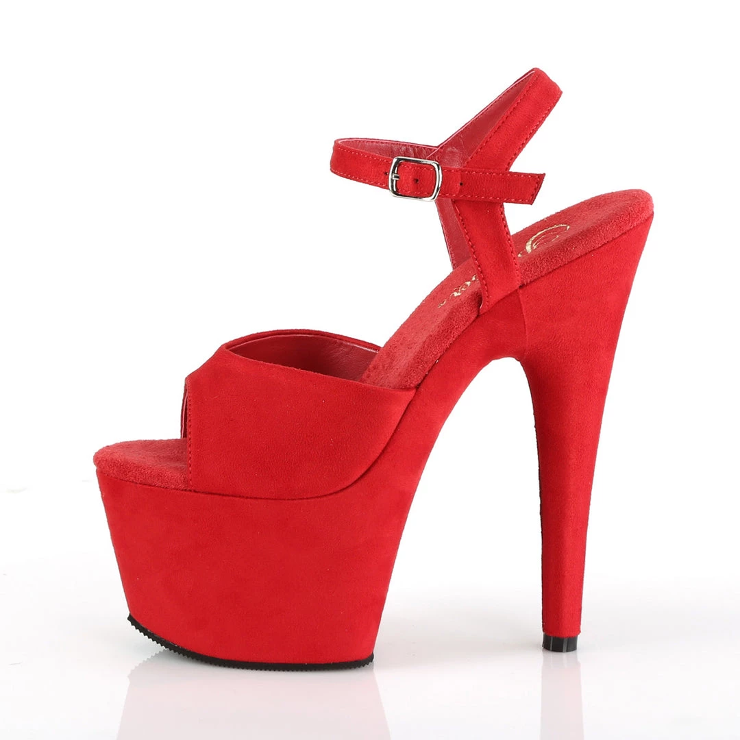 Pleaser Direct Adore 709FS Red Faux Suede Platforms 3 Pleaser Direct Adore 709FS Red Faux Suede Platforms
