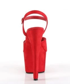 Pleaser Direct Adore 709FS Red Faux Suede Platforms 8 Pleaser Direct Adore 709FS Red Faux Suede Platforms