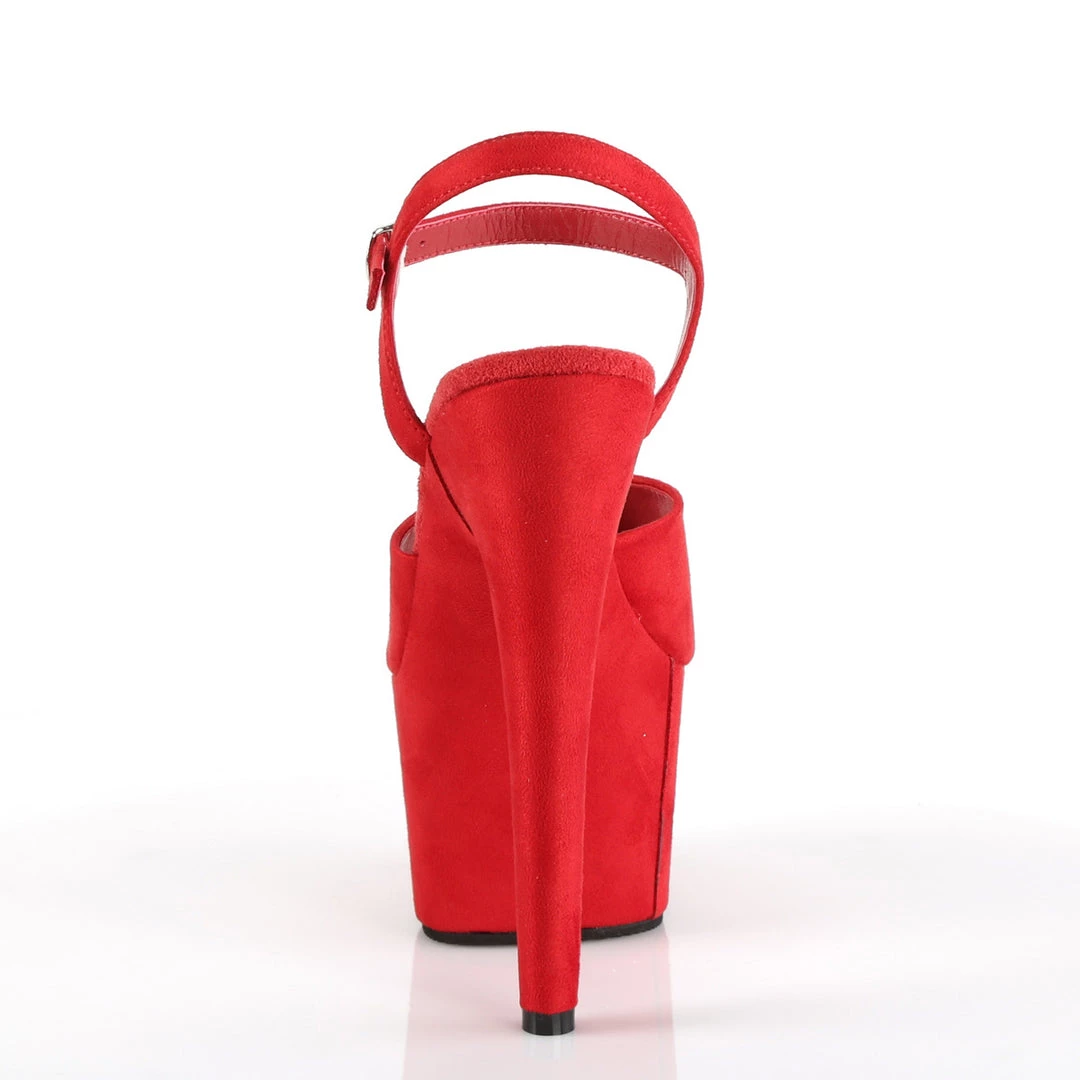 Pleaser Direct Adore 709FS Red Faux Suede Platforms 4 Pleaser Direct Adore 709FS Red Faux Suede Platforms