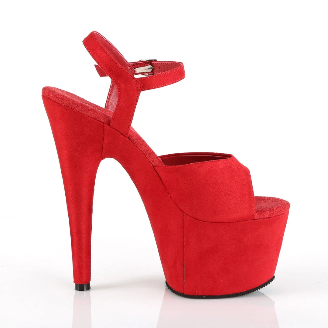 Pleaser Direct Adore 709FS Red Faux Suede Platforms 5 Pleaser Direct Adore 709FS Red Faux Suede Platforms