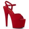 Pleaser Direct Adore 709FS Red Faux Suede Platforms
