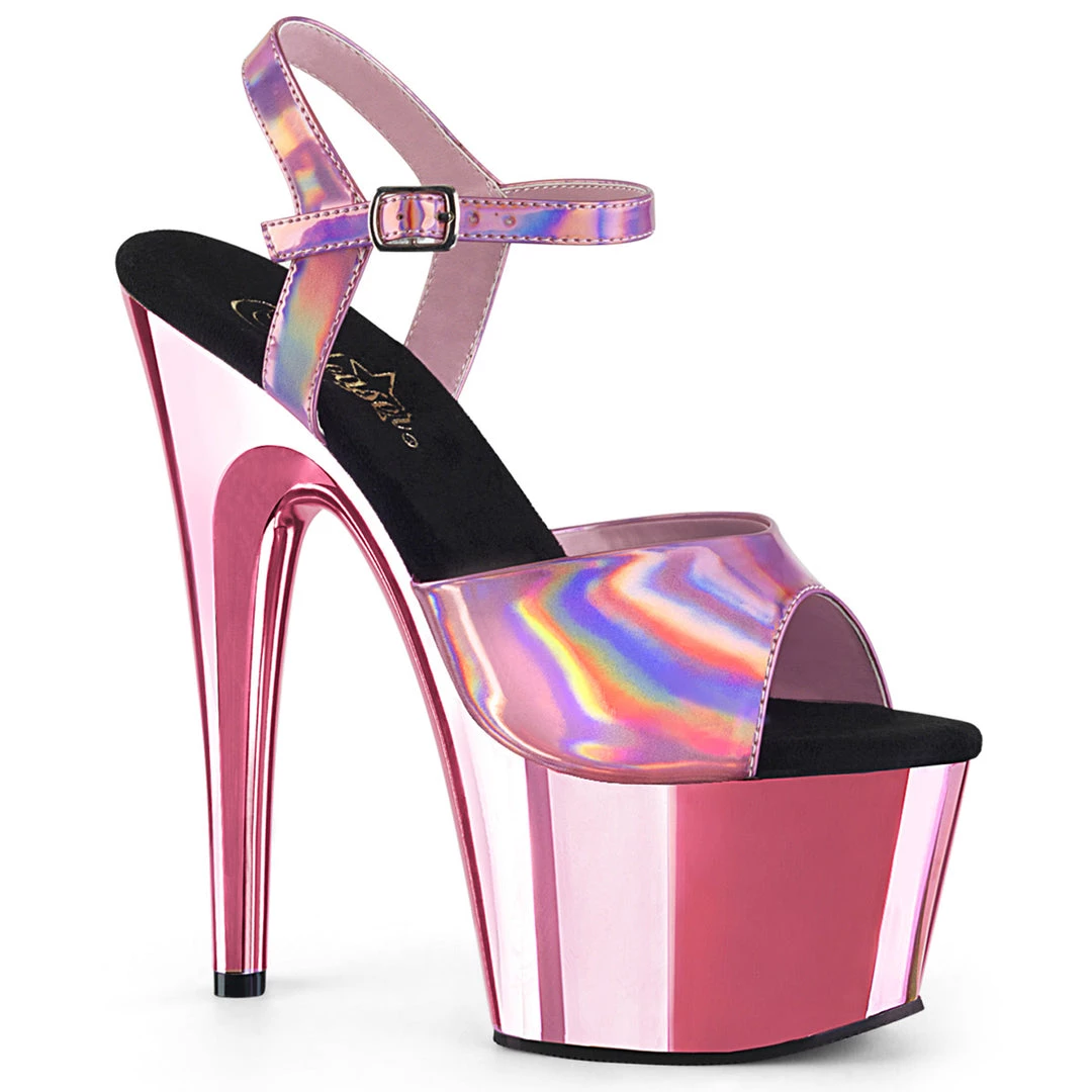 Pleaser Direct Larger Size Shoes Adore 709HGCH Pink Hologram And Chrome Platforms 1 Pleaser Direct Larger Size Shoes Adore 709HGCH Pink Hologram And Chrome Platforms