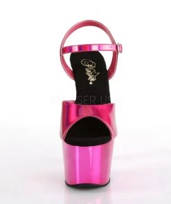 Pleaser Direct Adore 709HGCH Hot Pink Hologram And Chrome Platforms