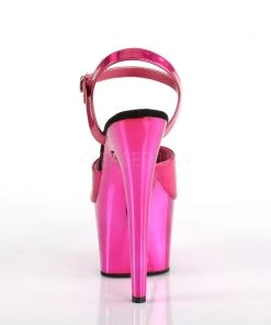 Pleaser Direct Adore 709HGCH Hot Pink Hologram And Chrome Platforms