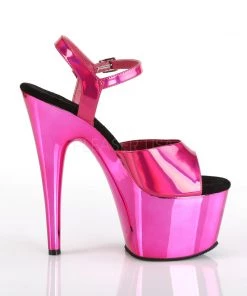 Pleaser Direct Adore 709HGCH Hot Pink Hologram And Chrome Platforms