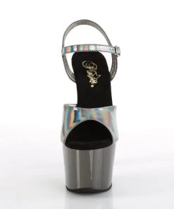 Pleaser Direct Adore 709HGCH Pewter Hologram And Chrome Platforms
