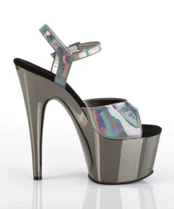 Pleaser Direct Adore 709HGCH Pewter Hologram And Chrome Platforms