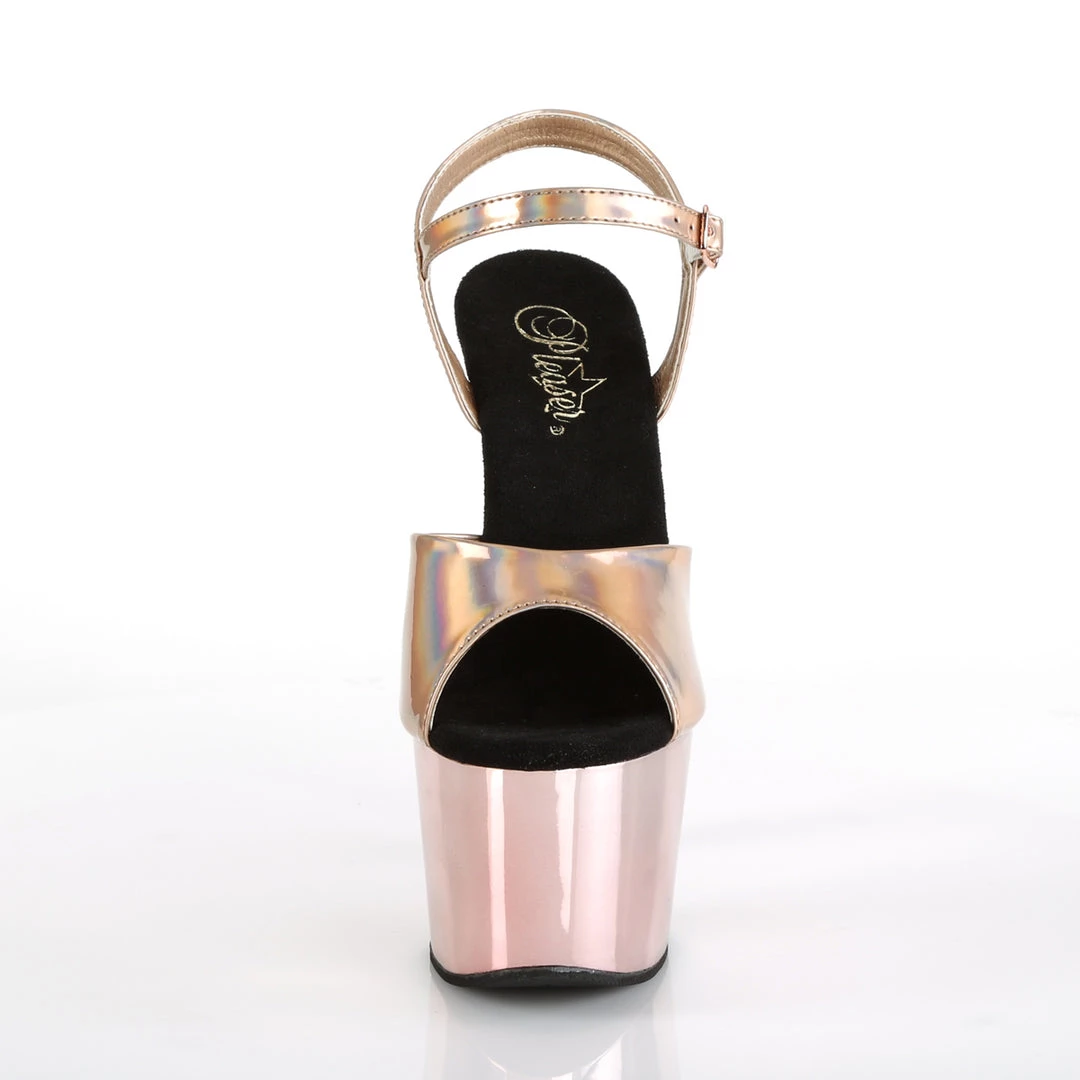 Pleaser Direct Larger Size Shoes Adore 709HGCH Rose Gold Hologram And Chrome Platforms 2 Pleaser Direct Larger Size Shoes Adore 709HGCH Rose Gold Hologram And Chrome Platforms