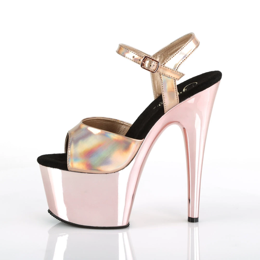 Pleaser Direct Larger Size Shoes Adore 709HGCH Rose Gold Hologram And Chrome Platforms 3 Pleaser Direct Larger Size Shoes Adore 709HGCH Rose Gold Hologram And Chrome Platforms