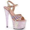 Pleaser Direct Adore 709HGG Rose Gold Holographic Glitter Platforms Larger Size Shoes