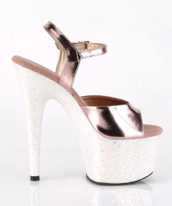 Pleaser Direct Adore 709LG Rose Gold & Opal Glitter Platforms