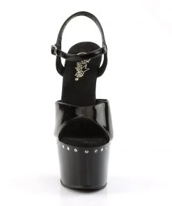 Pleaser Direct Larger Size Shoes Adore 709LS Black With Rhinestone Platform