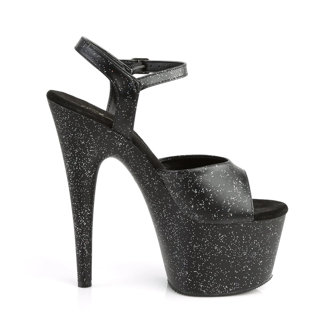 Pleaser Direct Adore 709MMG Black Glitter Platforms 5 Pleaser Direct Adore 709MMG Black Glitter Platforms
