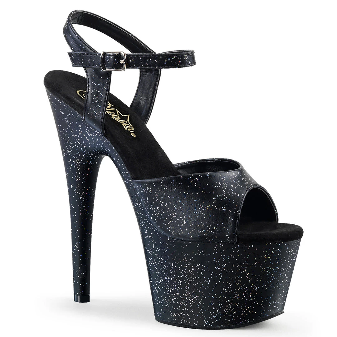 Pleaser Direct Adore 709MMG Black Glitter Platforms 1 Pleaser Direct Adore 709MMG Black Glitter Platforms