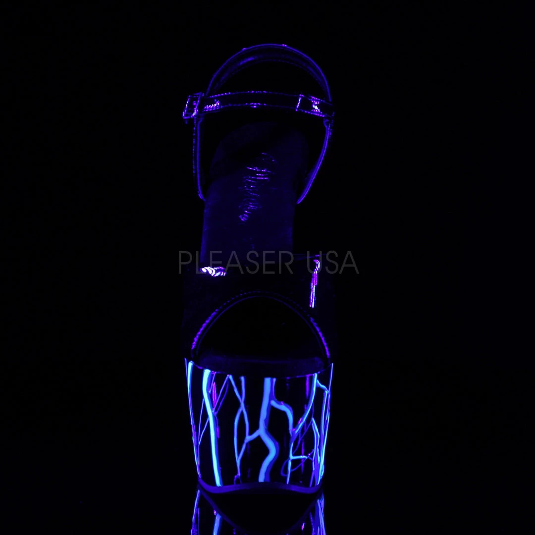 Pleaser Direct Platform Shoes Adore 709NLB UV Electric Blue UV Platforms 2 Pleaser Direct Platform Shoes Adore 709NLB UV Electric Blue UV Platforms