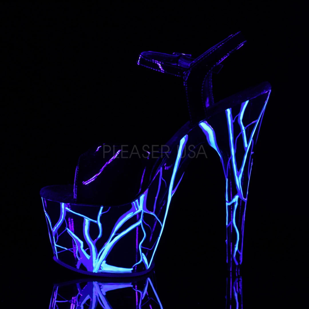 Pleaser Direct Platform Shoes Adore 709NLB UV Electric Blue UV Platforms 3 Pleaser Direct Platform Shoes Adore 709NLB UV Electric Blue UV Platforms