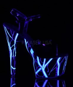 Pleaser Direct Platform Shoes Adore 709NLB UV Electric Blue UV Platforms 9 Pleaser Direct Platform Shoes Adore 709NLB UV Electric Blue UV Platforms