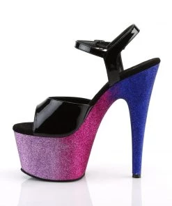 Pleaser Larger Size Shoes ADORE 709OMBRE Pink / Blue Vegan 7