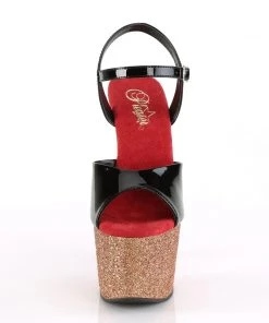 Pleaser ADORE 709OMBRE Black / Rose Gold Vegan 7" - 7 1/2" Heel