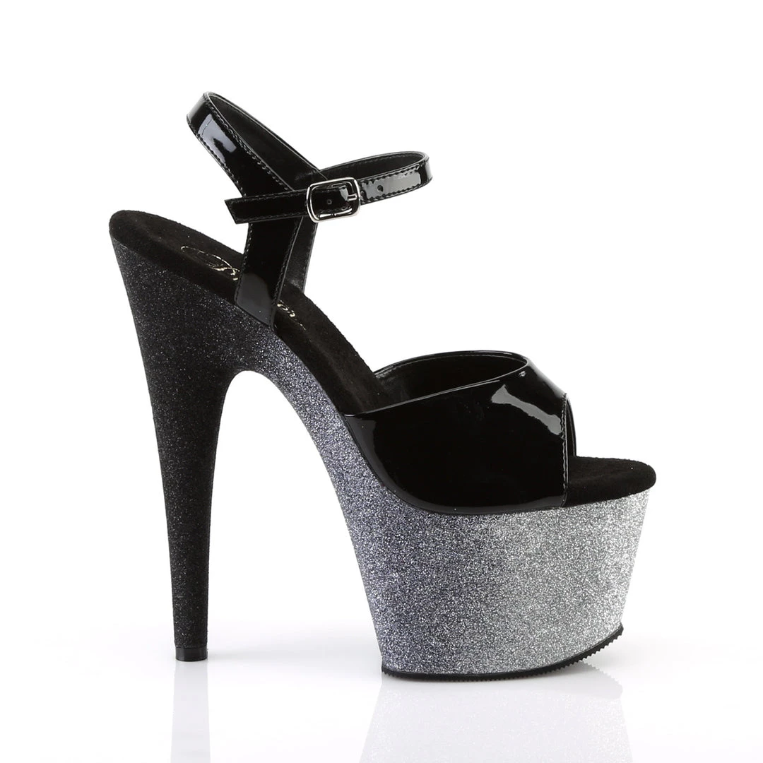 Pleaser Direct Larger Size Shoes Adore 709Ombre Silver Glitter Platforms 5 Pleaser Direct Larger Size Shoes Adore 709Ombre Silver Glitter Platforms