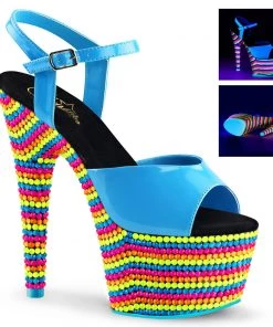 Pleaser New Arrivals ADORE 709RBS Neon Blue / Pink 7" - 7 1/2" Heel