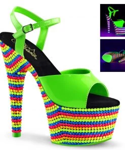 Pleaser ADORE 709RBS Neon Green 7" - 7 1/2" Heel New Arrivals