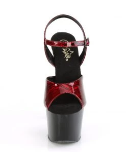 Pleaser Direct Larger Size Shoes Adore 709SP Red Snake Skin Platforms