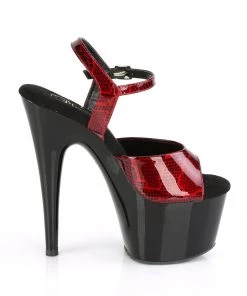 Pleaser Direct Larger Size Shoes Adore 709SP Red Snake Skin Platforms