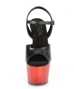 Pleaser Direct Platform Shoes Adore 709T Red & Black Matte Platforms