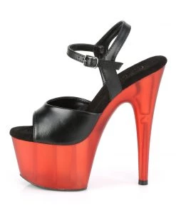 Pleaser Direct Platform Shoes Adore 709T Red & Black Matte Platforms