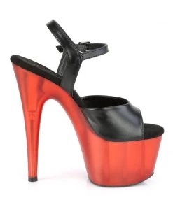 Pleaser Direct Platform Shoes Adore 709T Red & Black Matte Platforms
