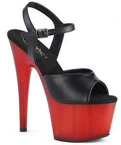 Pleaser Direct Platform Shoes Adore 709T Red & Black Matte Platforms