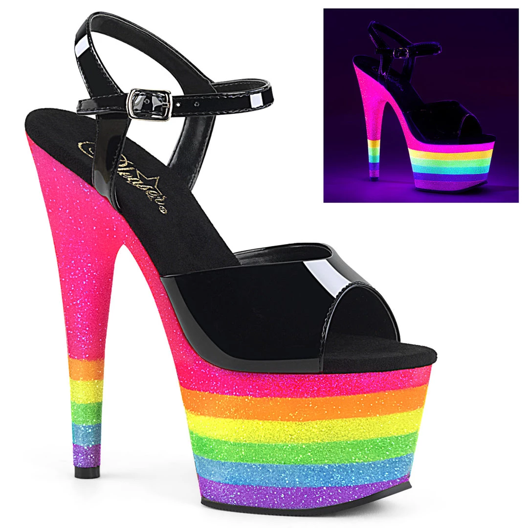 Pleaser Direct Adore 709UVLN Rainbow Platforms 1 Pleaser Direct Adore 709UVLN Rainbow Platforms