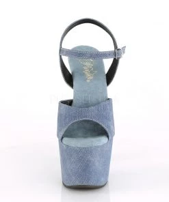 Pleaser Direct Adore 709WR Blue Denim Platforms Platform Shoes