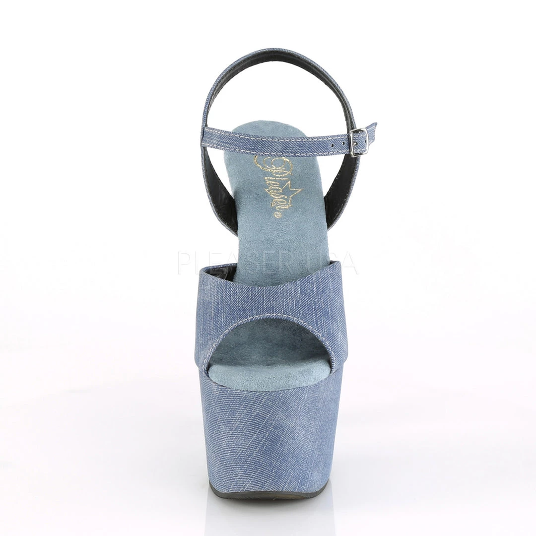 Pleaser Direct Adore 709WR Blue Denim Platforms Platform Shoes 2 Pleaser Direct Adore 709WR Blue Denim Platforms Platform Shoes