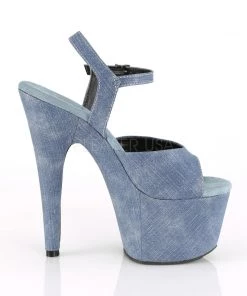Pleaser Direct Adore 709WR Blue Denim Platforms Platform Shoes 9 Pleaser Direct Adore 709WR Blue Denim Platforms Platform Shoes