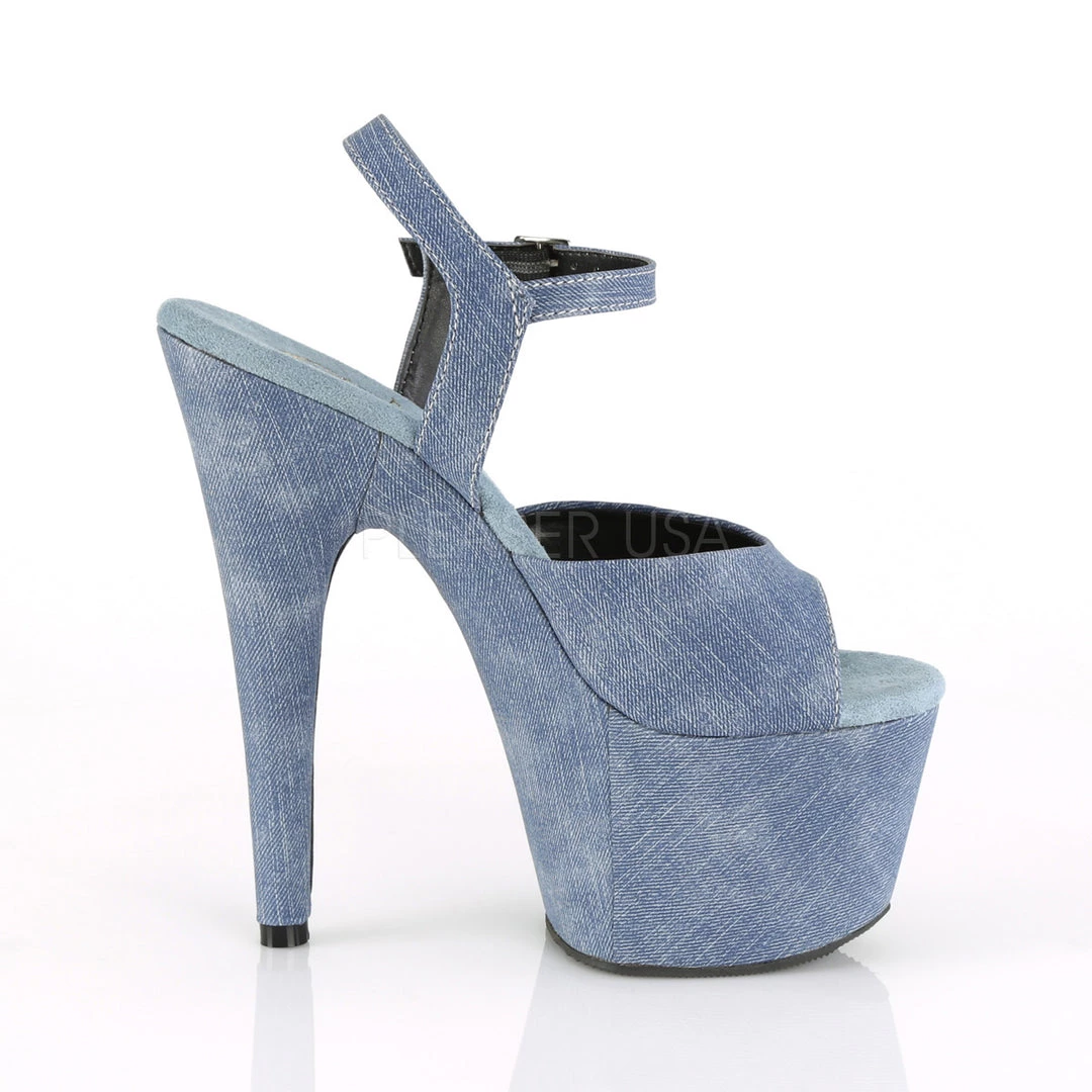 Pleaser Direct Adore 709WR Blue Denim Platforms Platform Shoes 5 Pleaser Direct Adore 709WR Blue Denim Platforms Platform Shoes