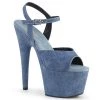 Pleaser Direct Adore 709WR Blue Denim Platforms Platform Shoes