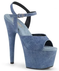 Pleaser Direct Adore 709WR Blue Denim Platforms Platform Shoes
