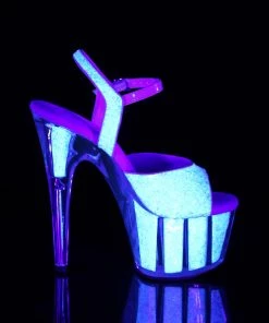 Pleaser Direct Adore 710UVG UV Reactive Opal Glitter Platforms
