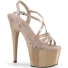 Pleaser Direct Platform Shoes Adore 713 Cream Criss Cross Strap Platforms