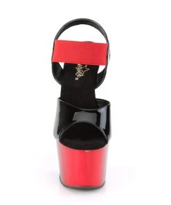 Pleaser Direct Adore 714BR Black And Red Patent Platforms Larger Size Shoes