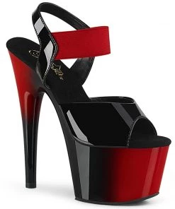 Pleaser Direct Adore 714BR Black And Red Patent Platforms Larger Size Shoes