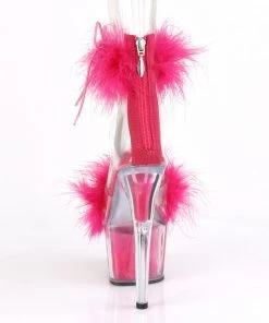 Pleaser Direct Larger Size Shoes Adore 724F Pink Marabou Feather Platforms