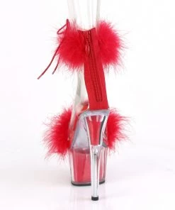 Pleaser Direct Adore 724F Red Marabou Feather Platforms