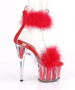 Pleaser Direct Adore 724F Red Marabou Feather Platforms