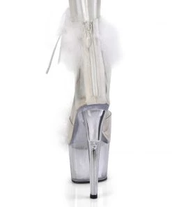 Pleaser Direct Adore 724F White Marabou Feather Platforms Larger Size Shoes