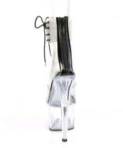 Pleaser Direct Larger Size Shoes Adore 724RS Black And Clear Rhinestone Platforms 8 Pleaser Direct Larger Size Shoes Adore 724RS Black And Clear Rhinestone Platforms